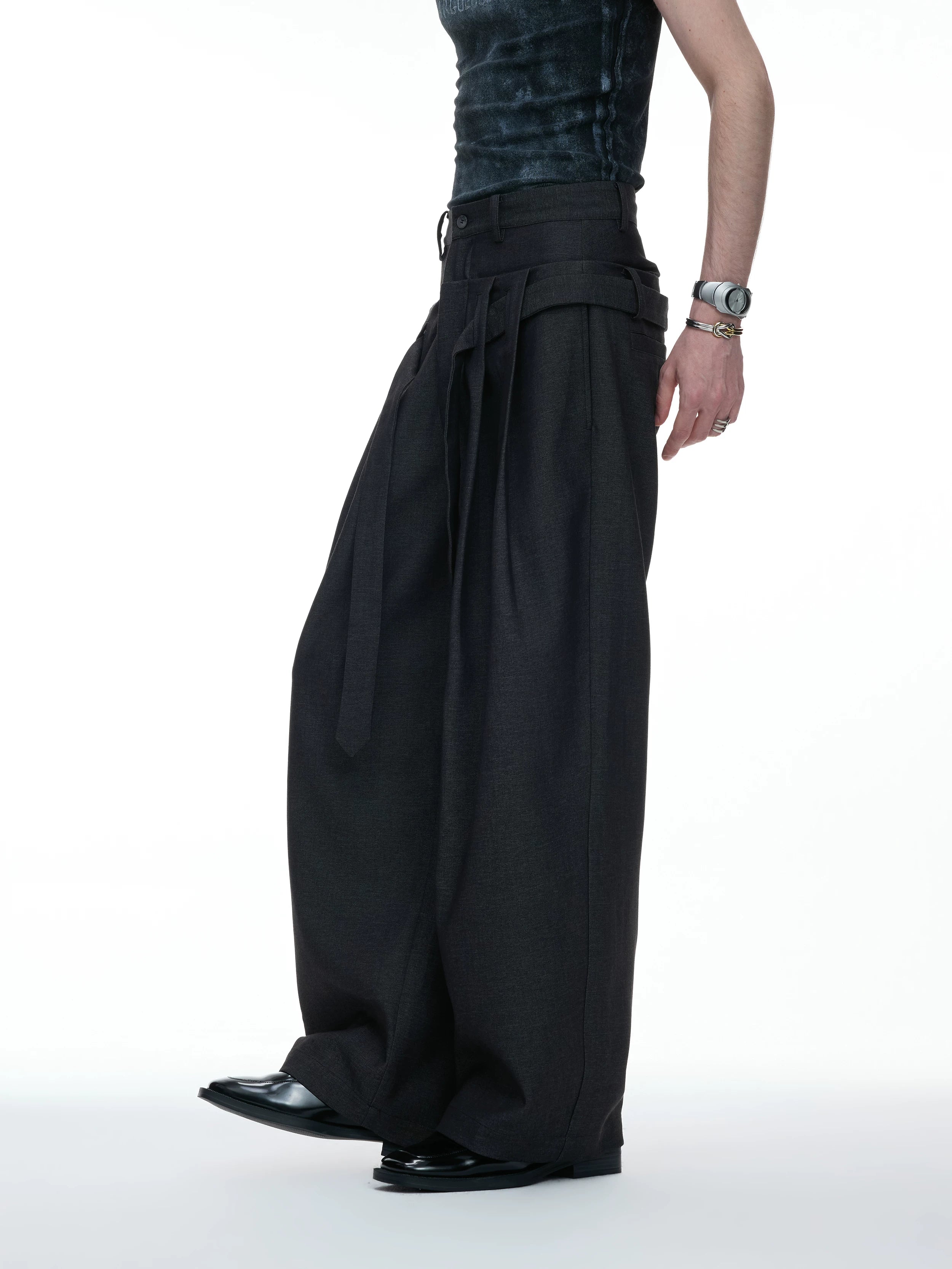 Wide-Leg Pleated Kendo Trousers