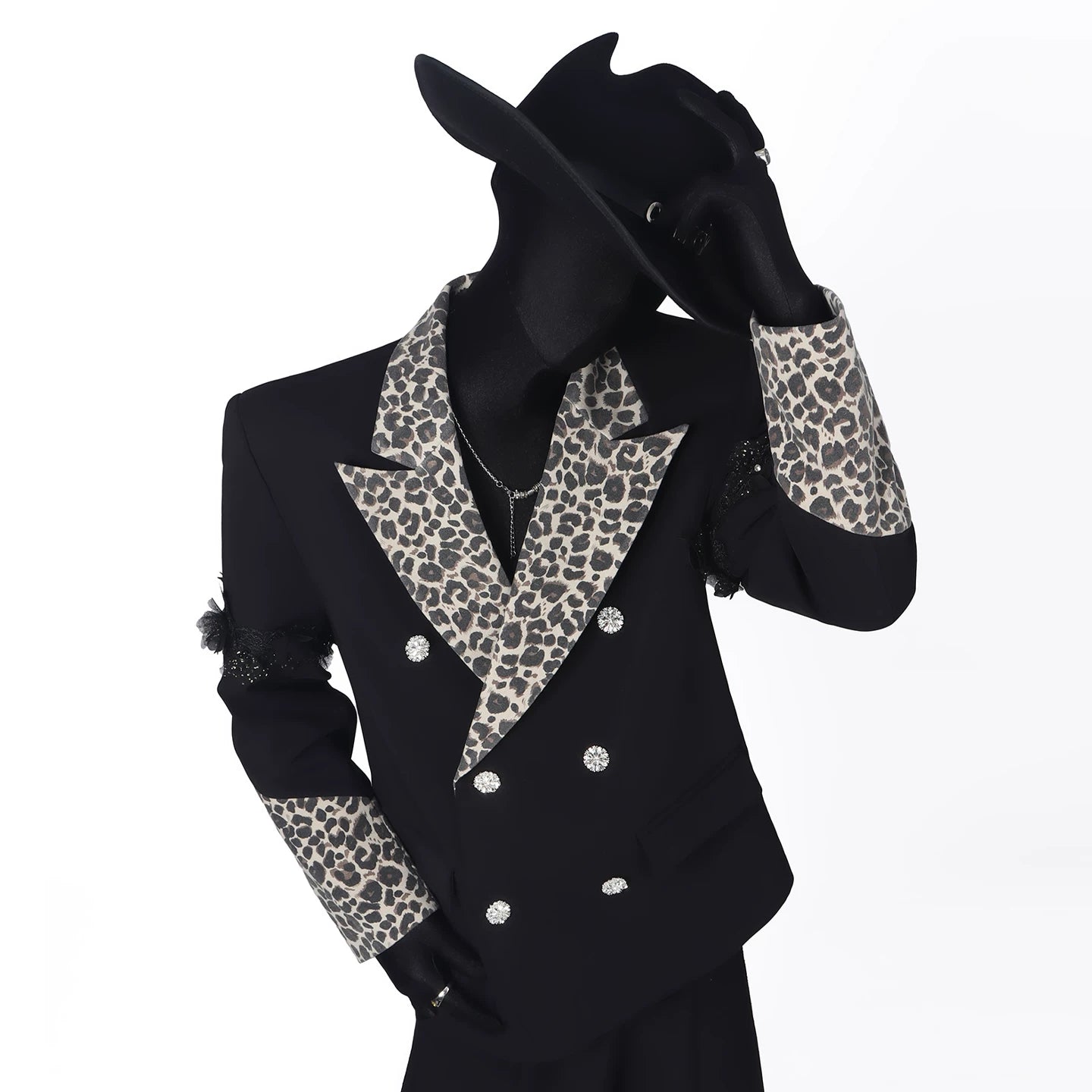 【26s May.】Leopard Collar Structured Oversized Blazer