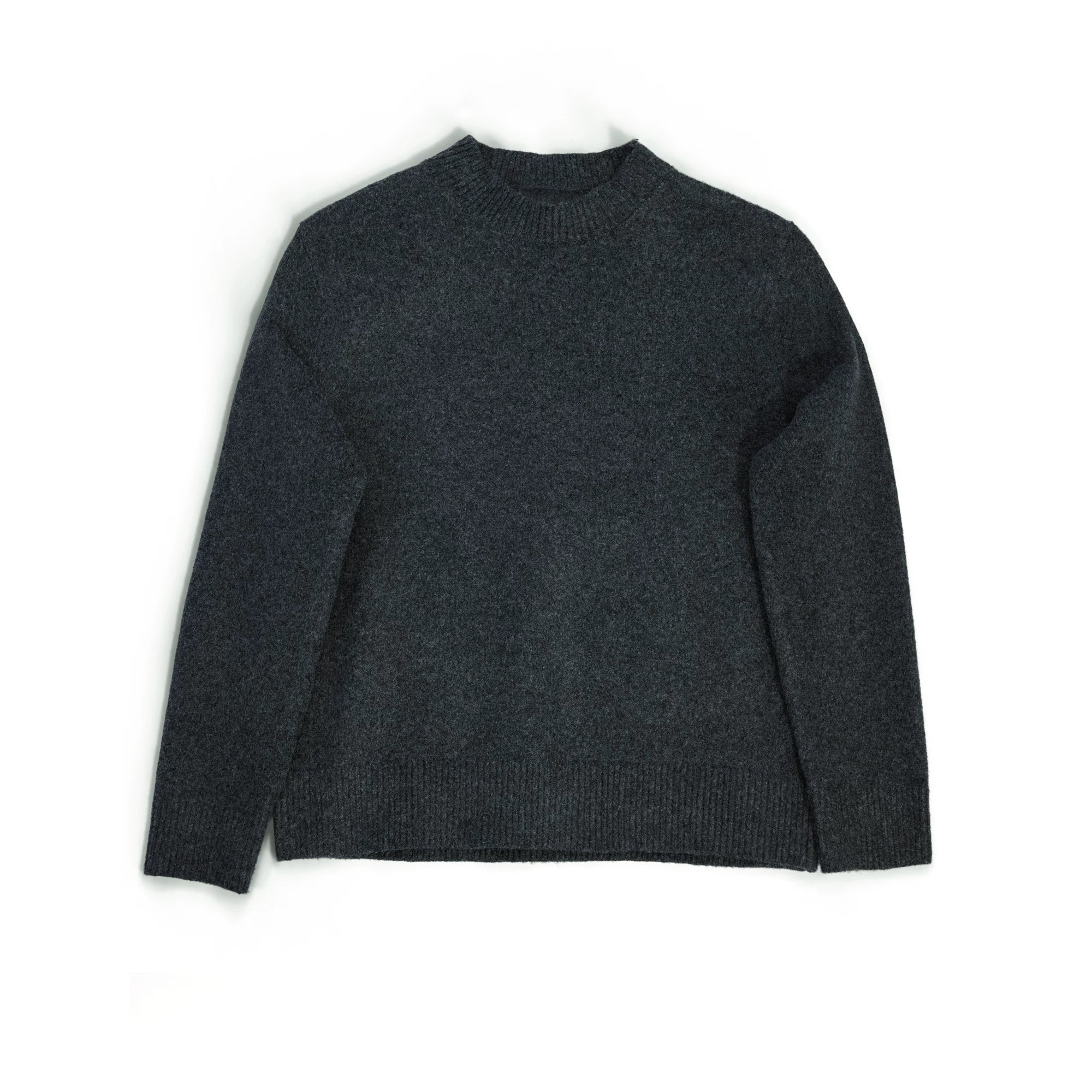 Wool Blend Ribbed Knit Sweater