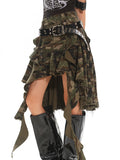 【25s Jul.】Asymmetrical Camo Denim Midi Skirt