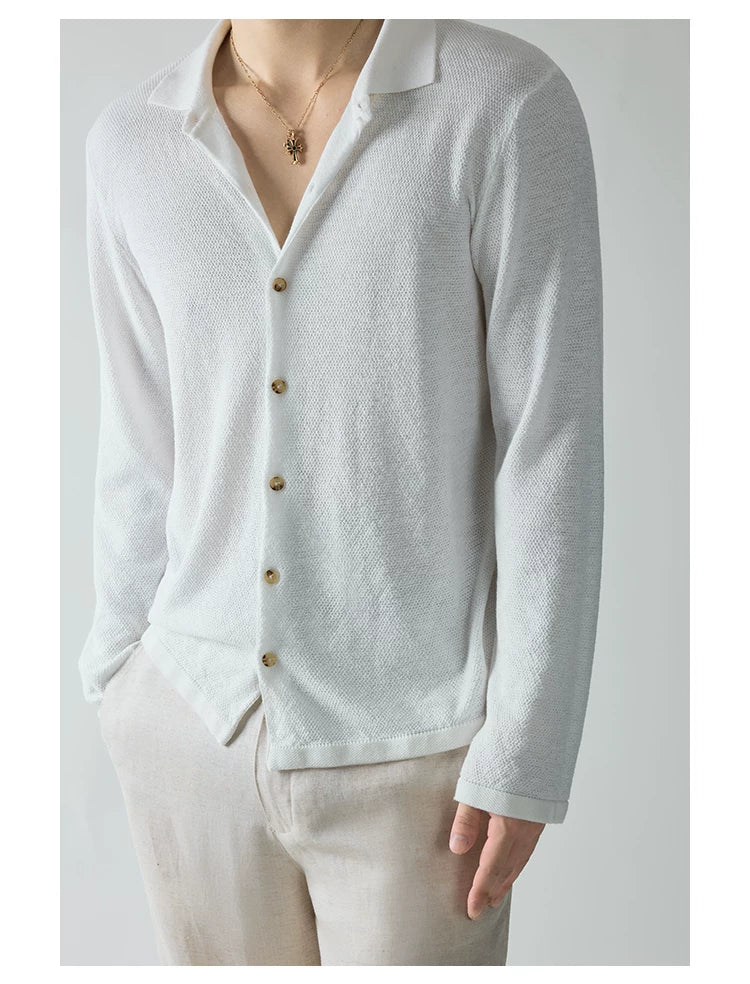 King's Gift Linen Blend Knit Cardigan