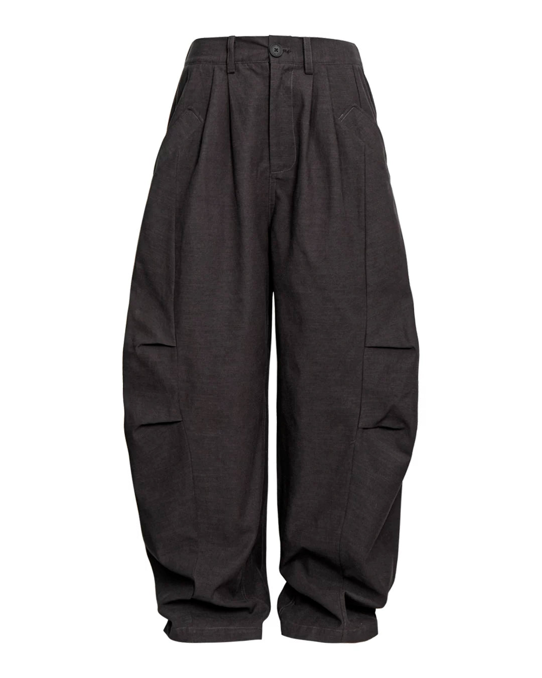 Pleated Wide-Leg Parachute Pants