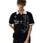 【25s Aug.】Gothic Print Polo Waffle Knit Short Sleeve