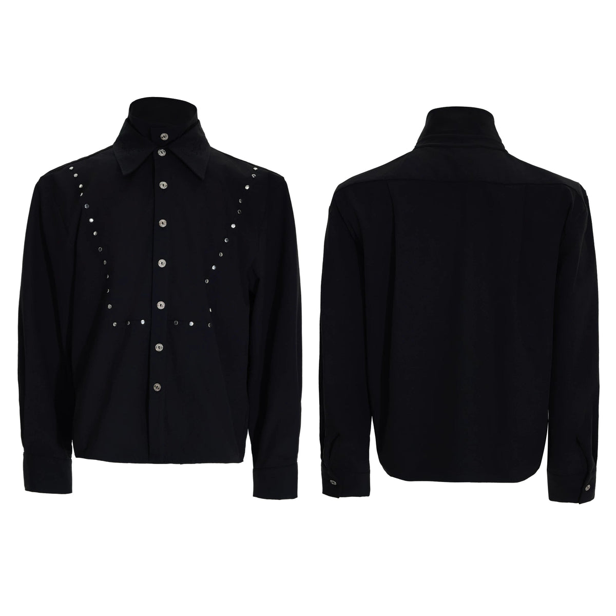 【26s May】Linen Blend Layered Studded Embroidered Shirt