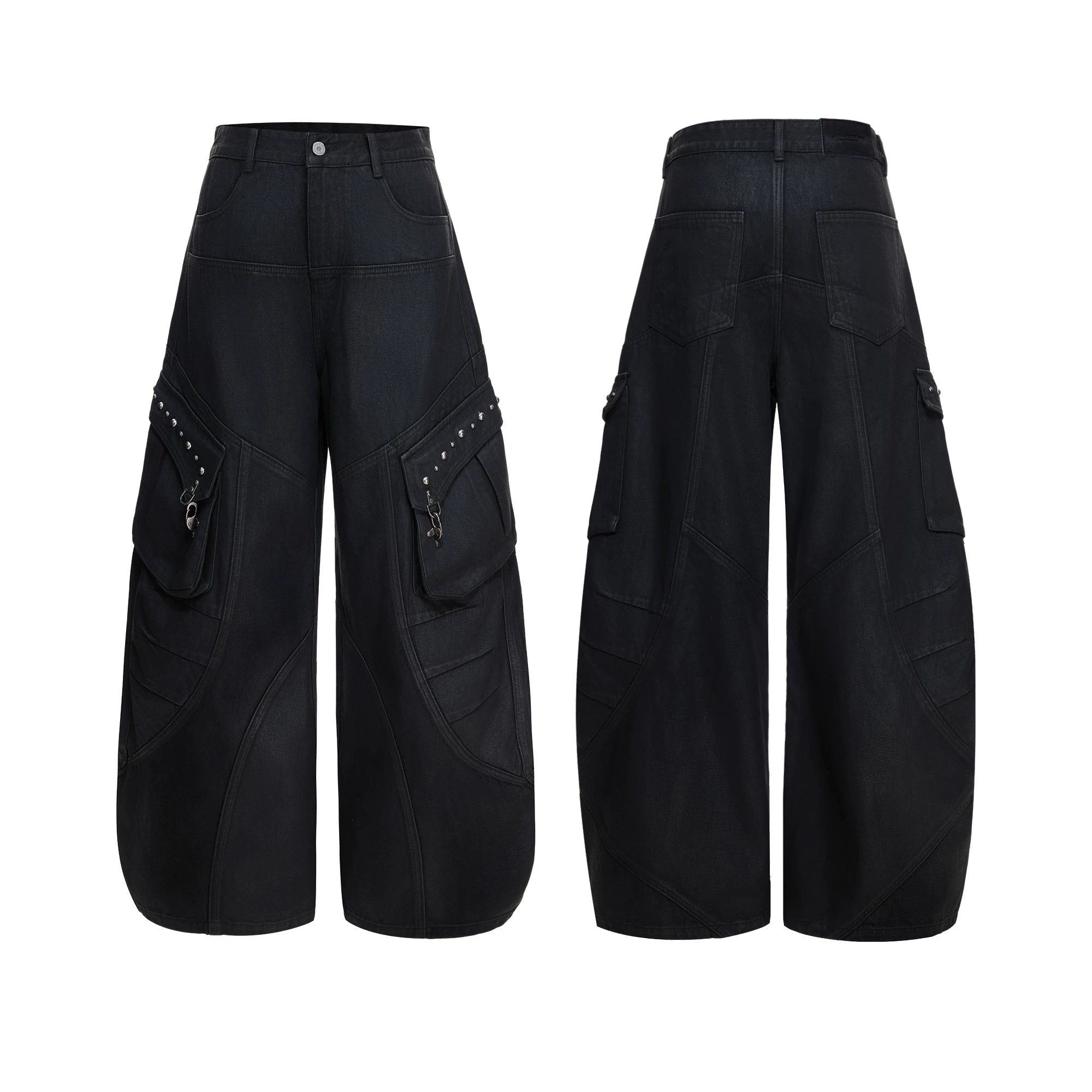【26s Mar.】Waxed Curved Cargo Denim Pants
