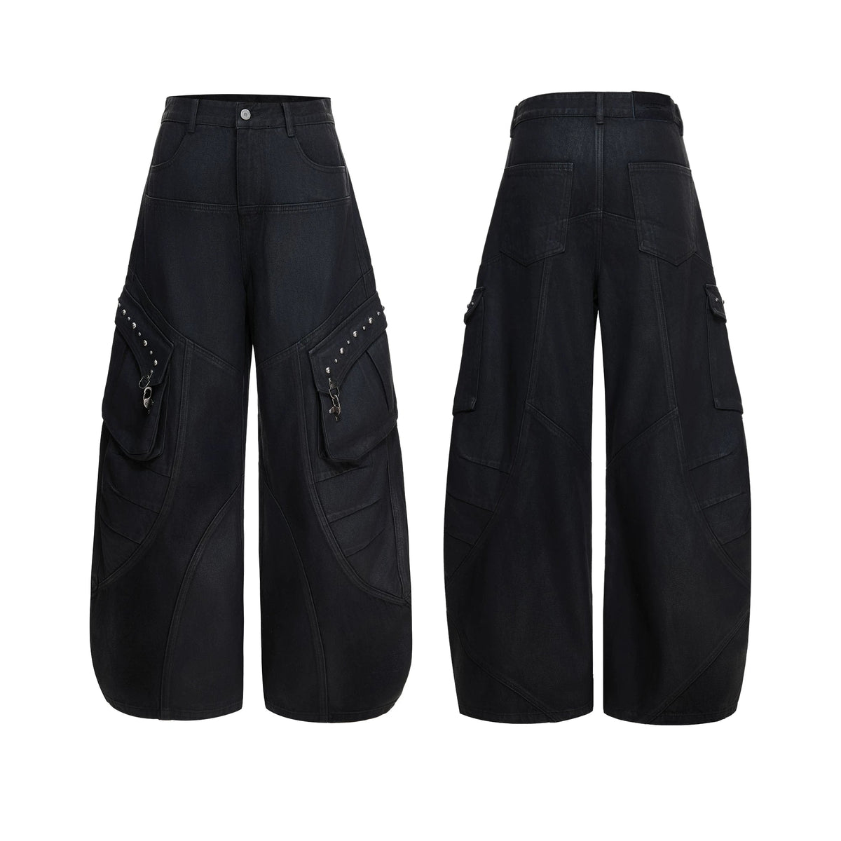 【26s Mar.】Waxed Curved Cargo Denim Pants