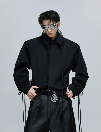 【25s Dec.】Detachable Lace Ribbon Design Shirt