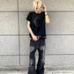 【25s Sep.】Vintage Pleated Lightning Pattern Jeans