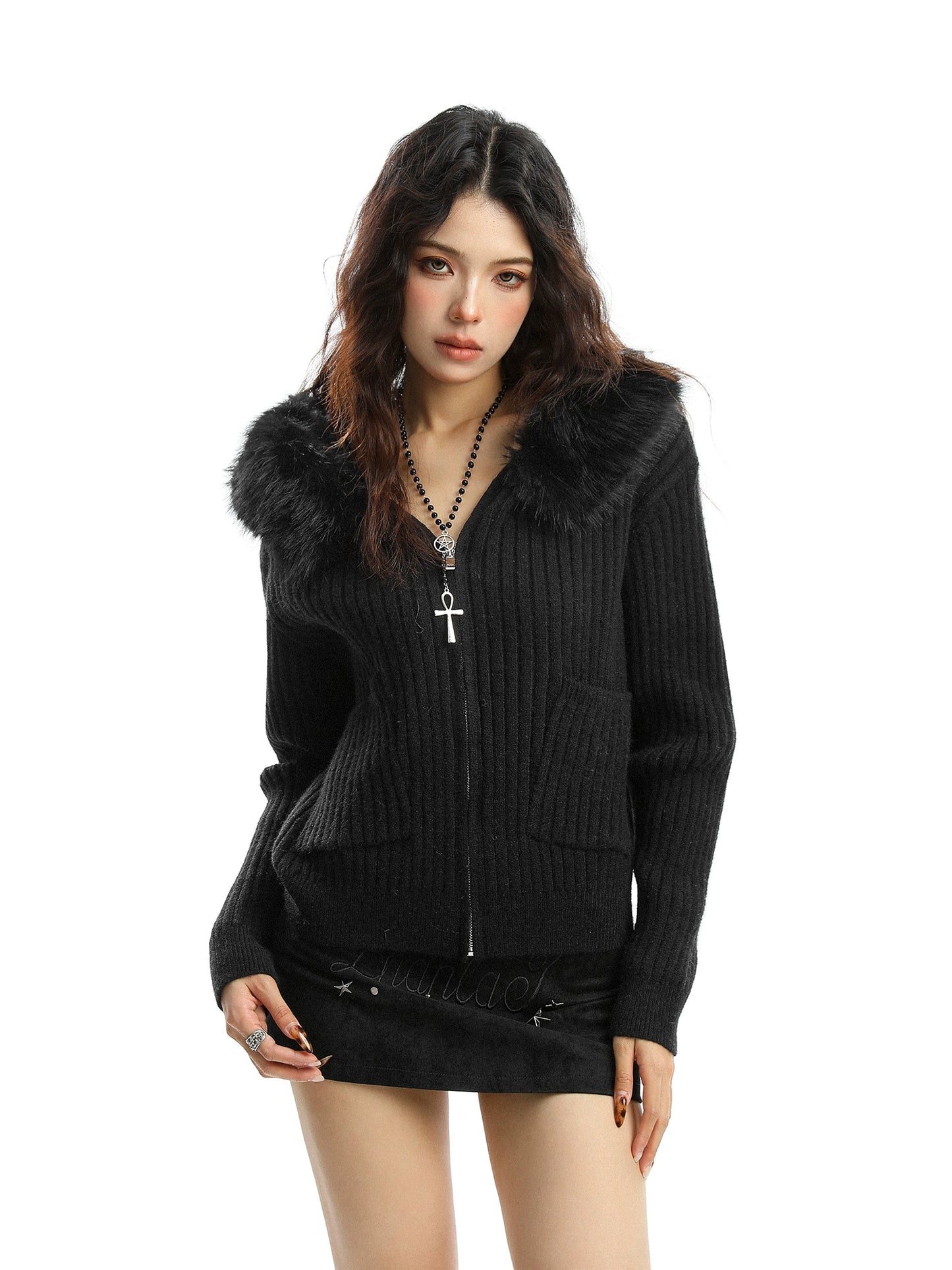【25s Nov.】Korean Style Detachable Large Fur Collar Hooded Sweater