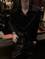 Dark Shimmer Striped Satin Shirt