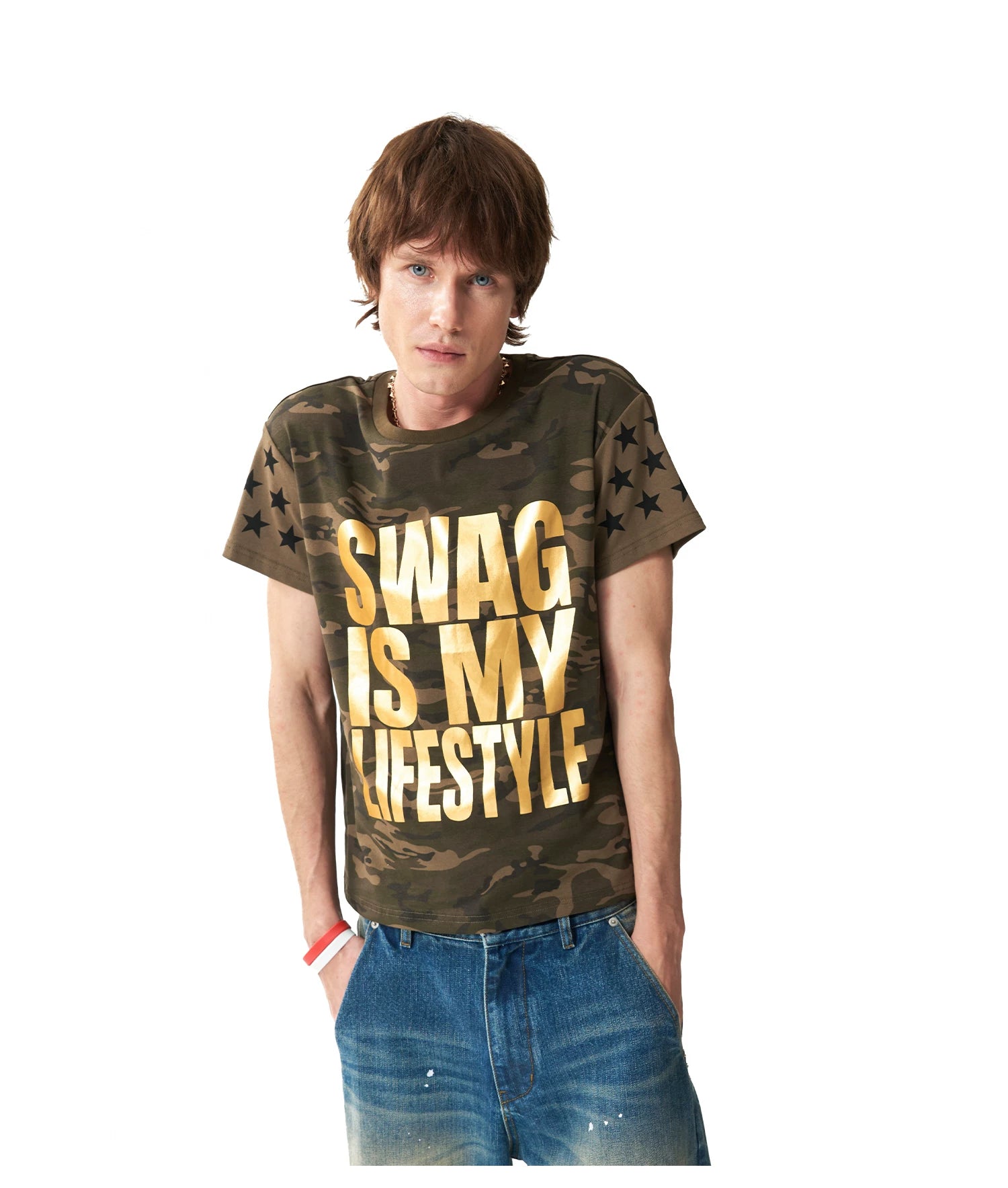 Gold Foil Camo Star Tee