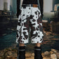 【25s Aug.】Deconstructed Patchwork Cargo Cow-Print Cropped Pants