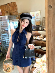 【25s Jul.】Ruched Cutout Waist Dress