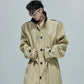 【25s Nov.】Long Patchwork Leather Casual Trench Coat