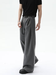 【26s Jan.】Sculpted A-Line Double-Pleat Curved Suit Trousers