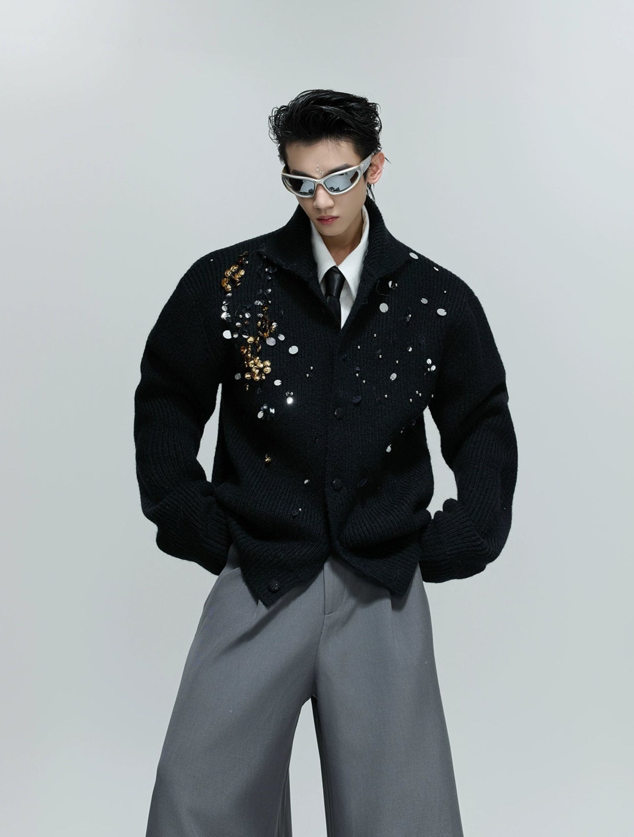 French Sequin Fashion Knitted Sweater