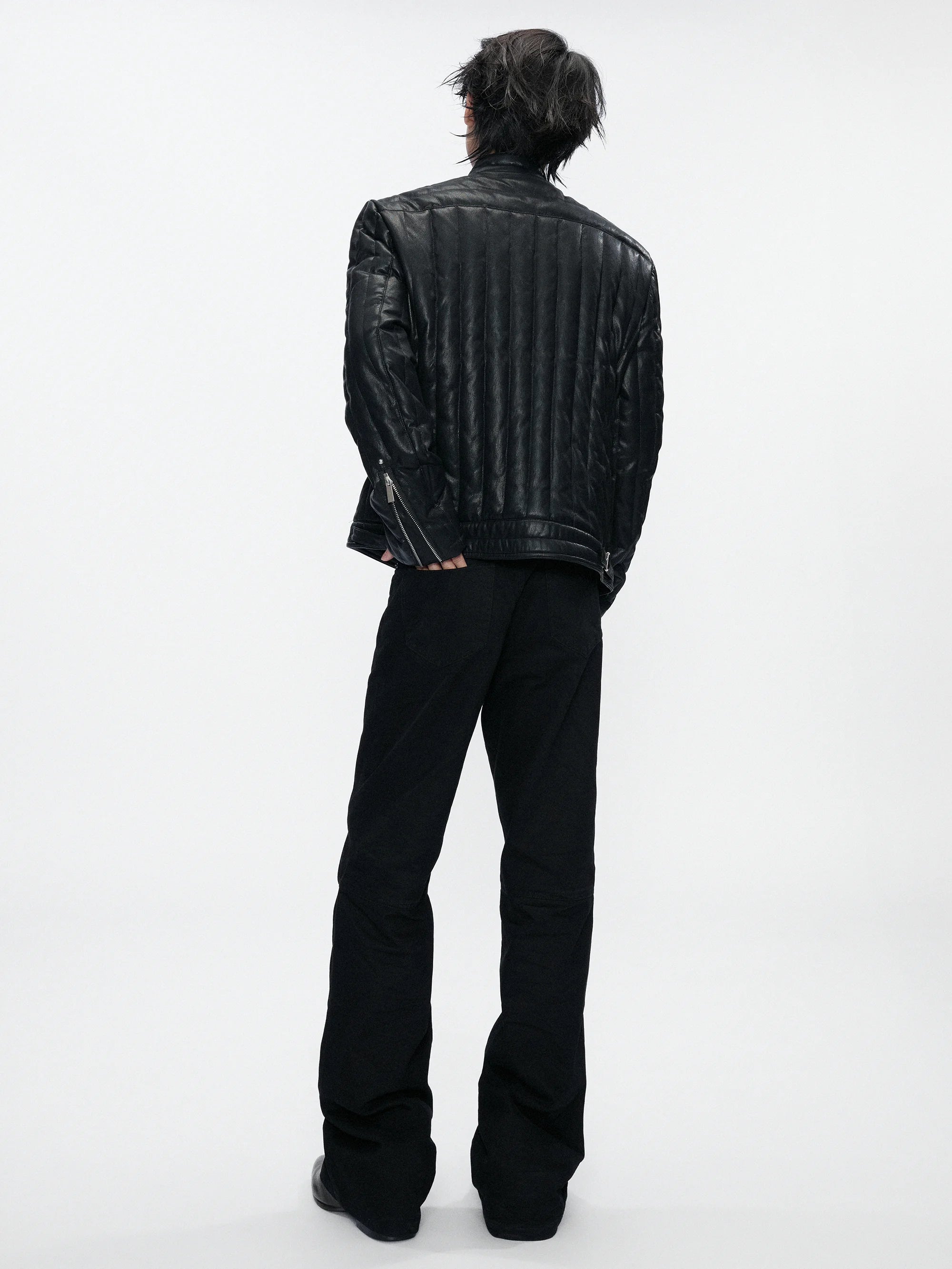 Asymmetric Zip Down Moto Jacket