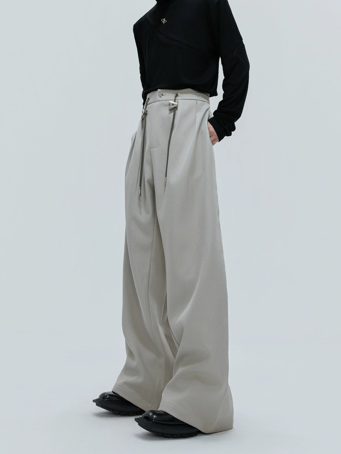 【25s Nov.】Drawstring Waist Padded Shoulder Suit/ Trousers
