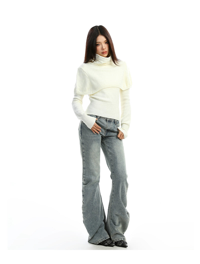【25s Dec.】Detachable Cape Shawl Sweater