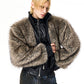 Faux Fur and Leather Thickened Cotton Jacket