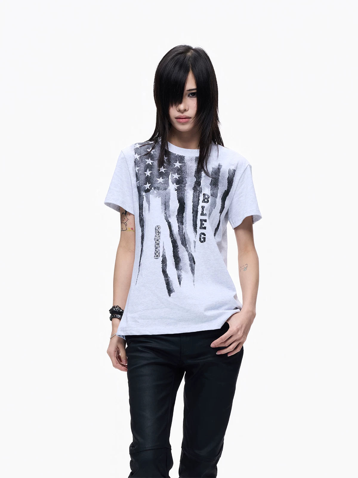 Washed Graffiti Cropped Tee