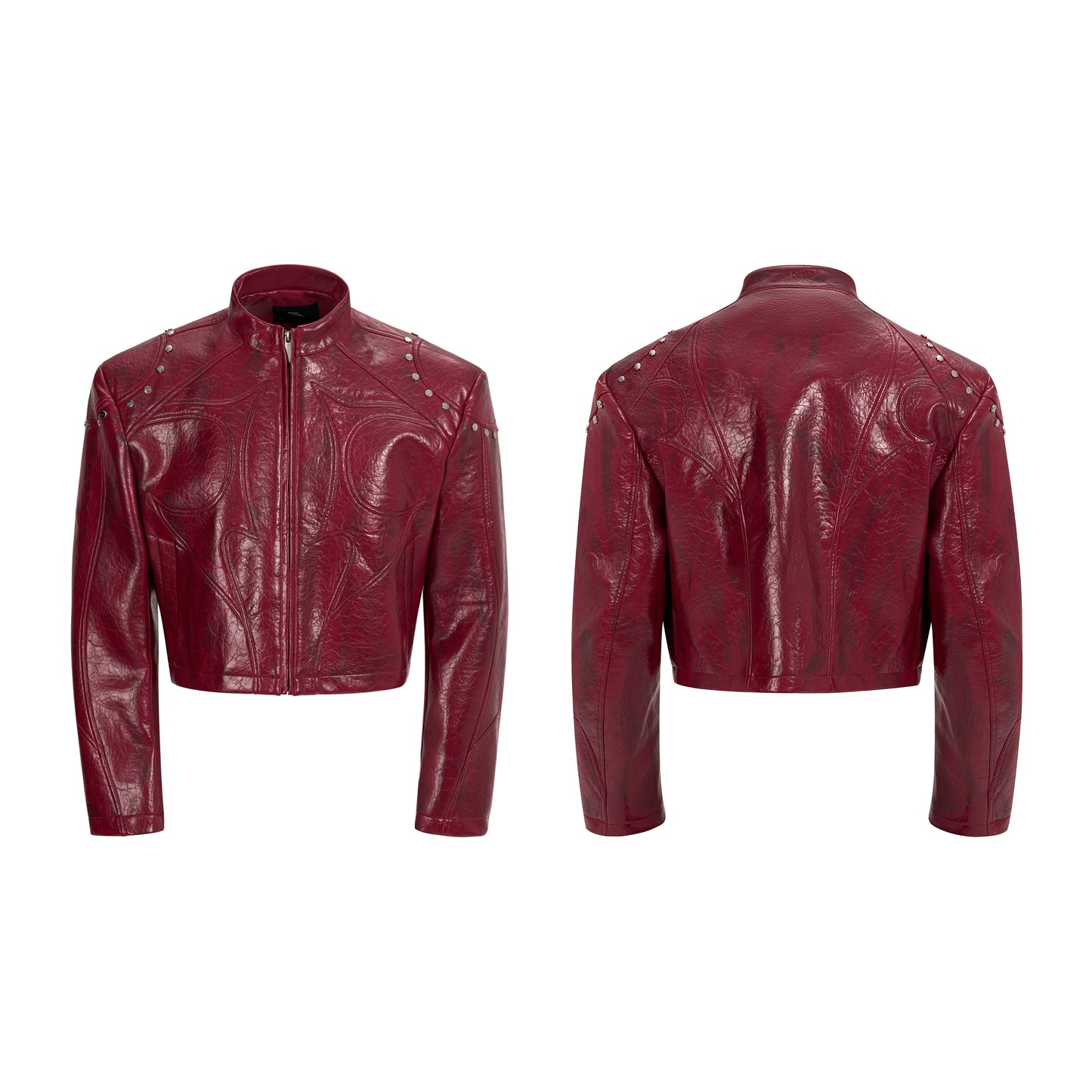 【25s Sep.】Cool Motorcycle Stand Collar Leather Jacket