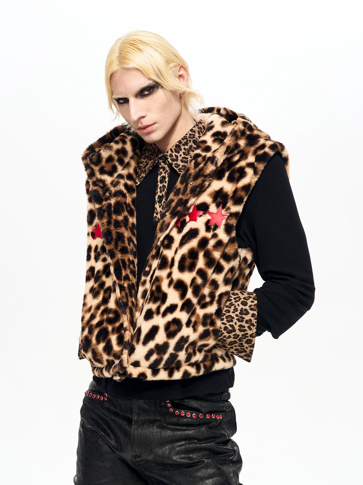 【25s Dec.】Leopard Print Fur Hooded Vest