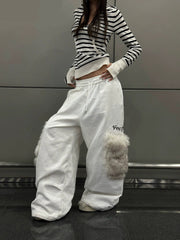 【25s Dec.】Plush Side Panel Loose Jeans
