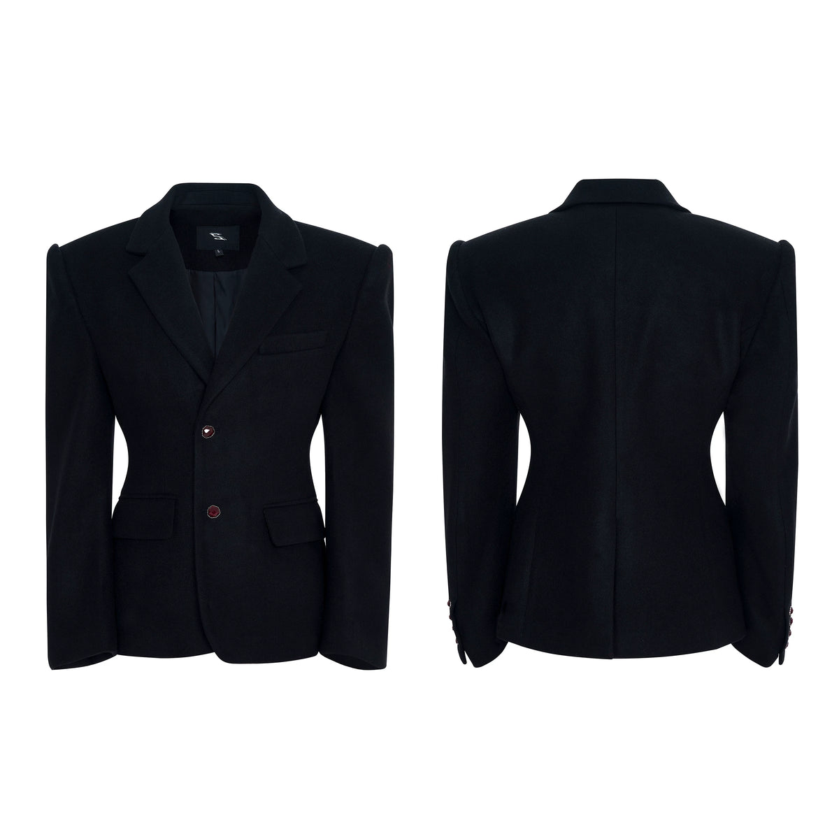 Wool Shoulder-puff Wool Suit Jacket