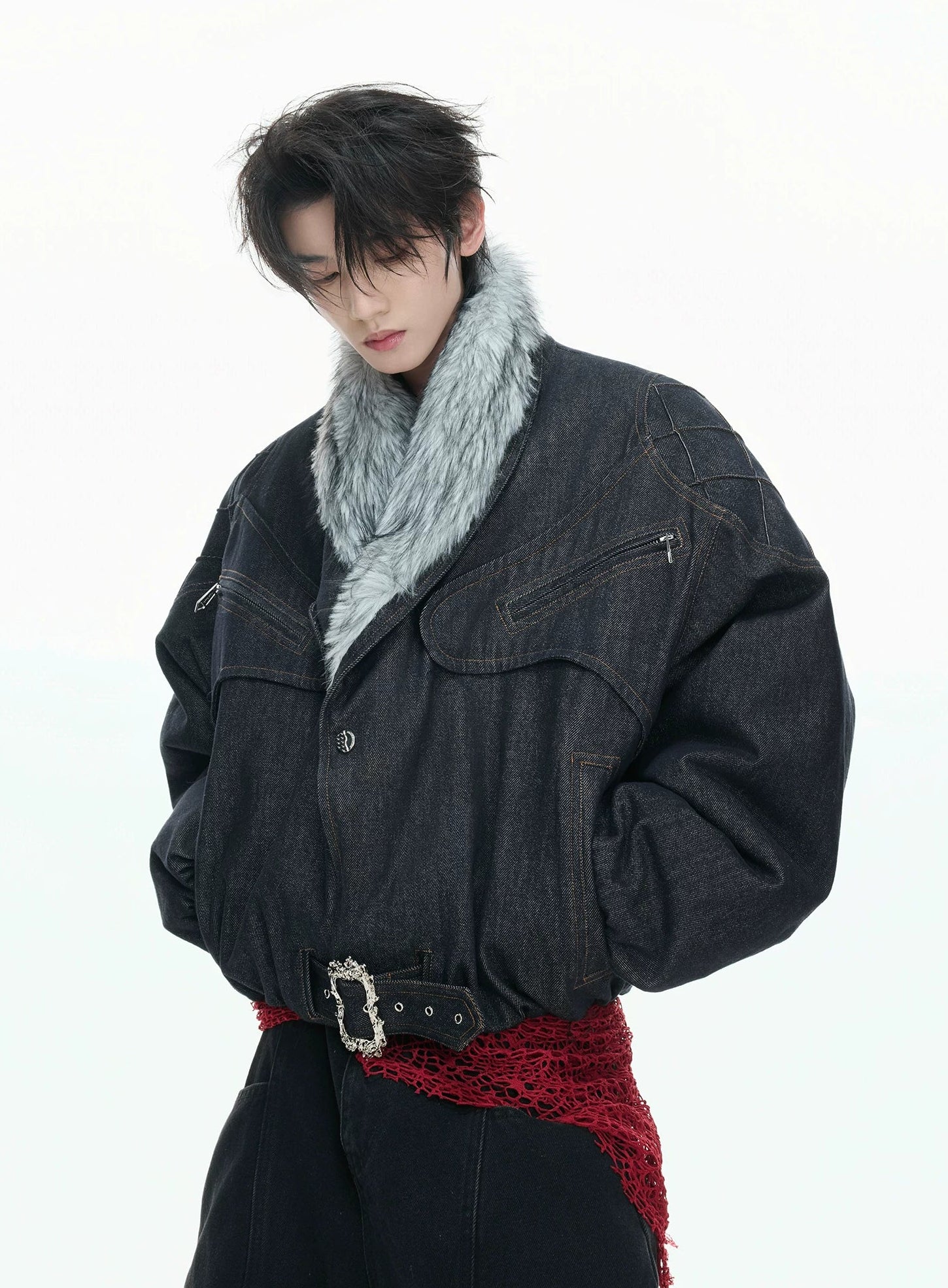 【26s Feb.】Heavyweight Raw Denim Eagle Sherpa-Lined Jacket