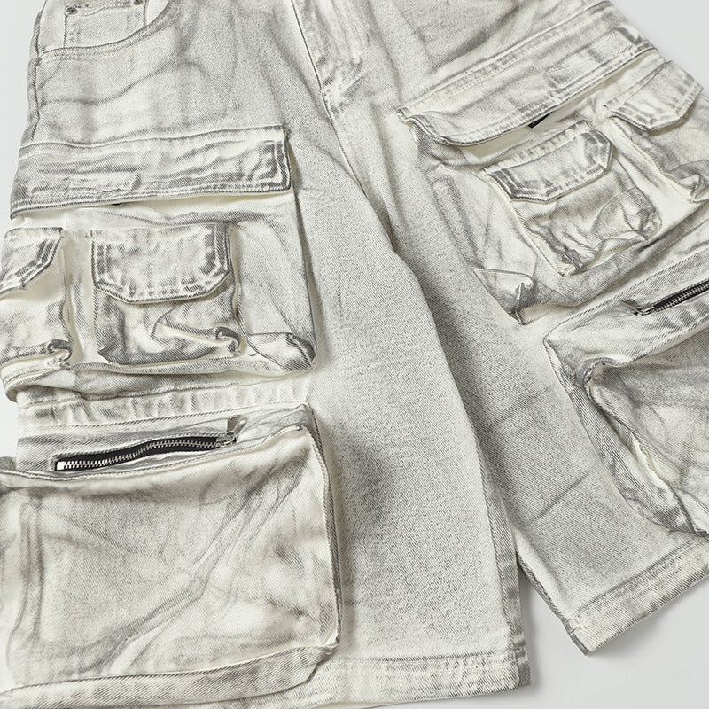 【25s Jul.】Washed Dirty-Dye Utility Shorts