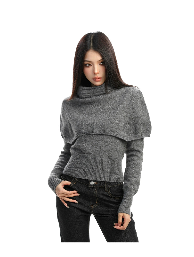 【25s Dec.】Detachable Cape Shawl Sweater