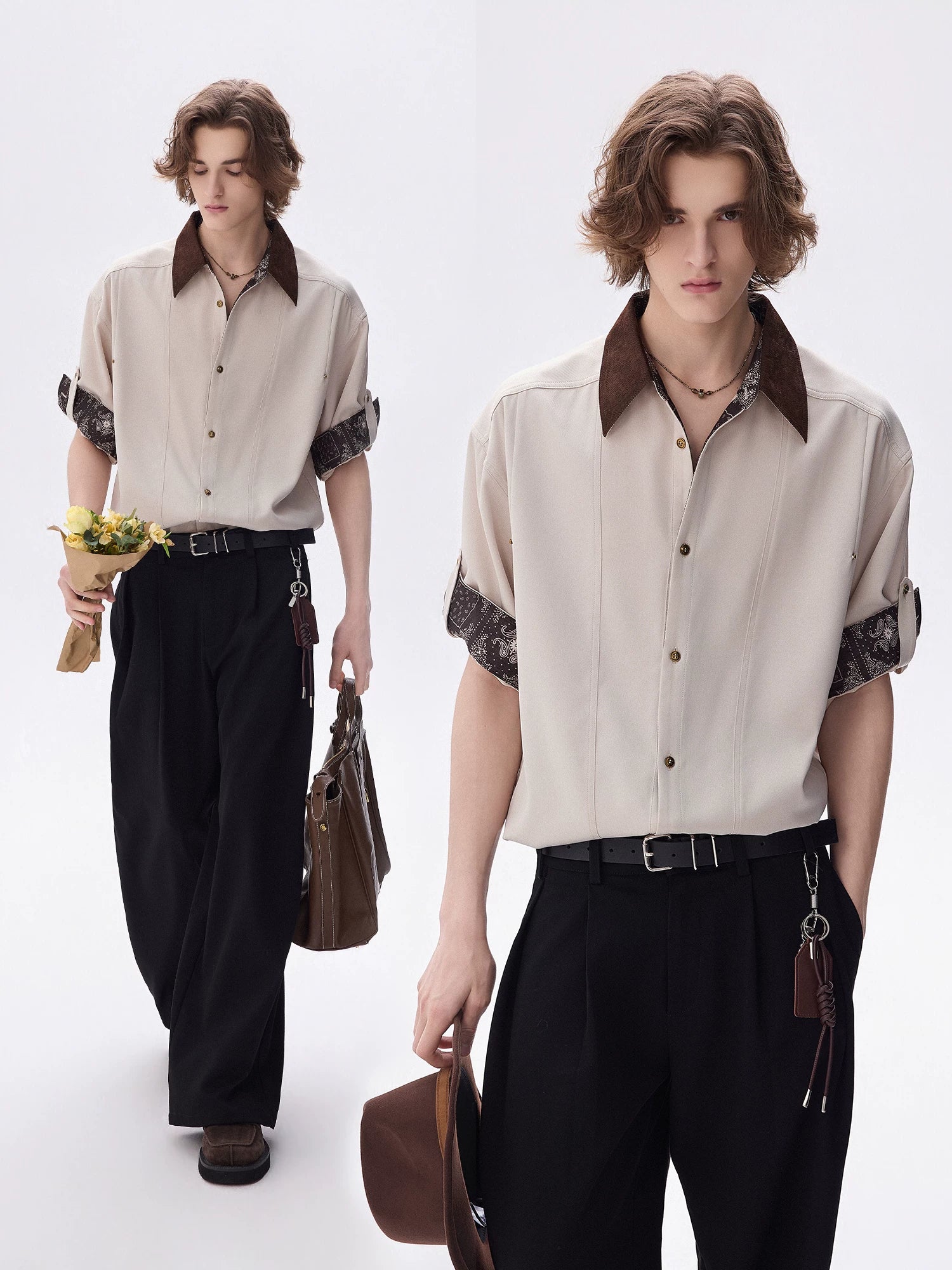 Vintage Contrast Denim Panel Shirt