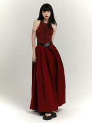 【25s Jul.】Sleeveless Printed Waist-Cinched Dress