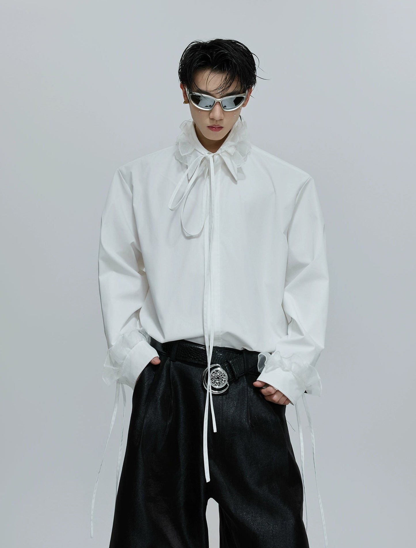 【25s Dec.】Detachable Lace Ribbon Design Shirt