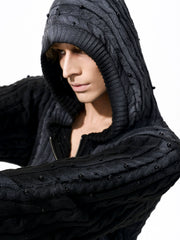 【25s Oct.】Gradient Cable-knit Hooded Sweater