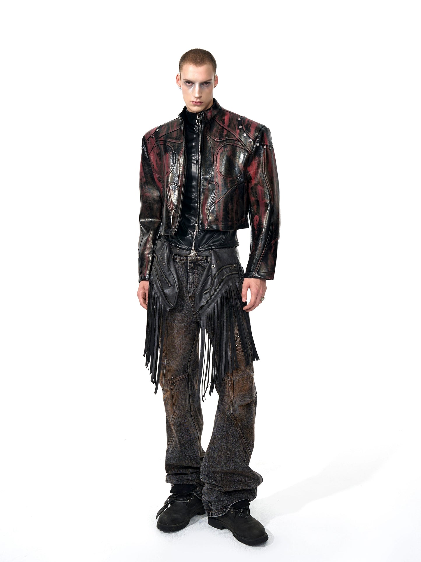 【25s Sep.】Cool Motorcycle Stand Collar Leather Jacket