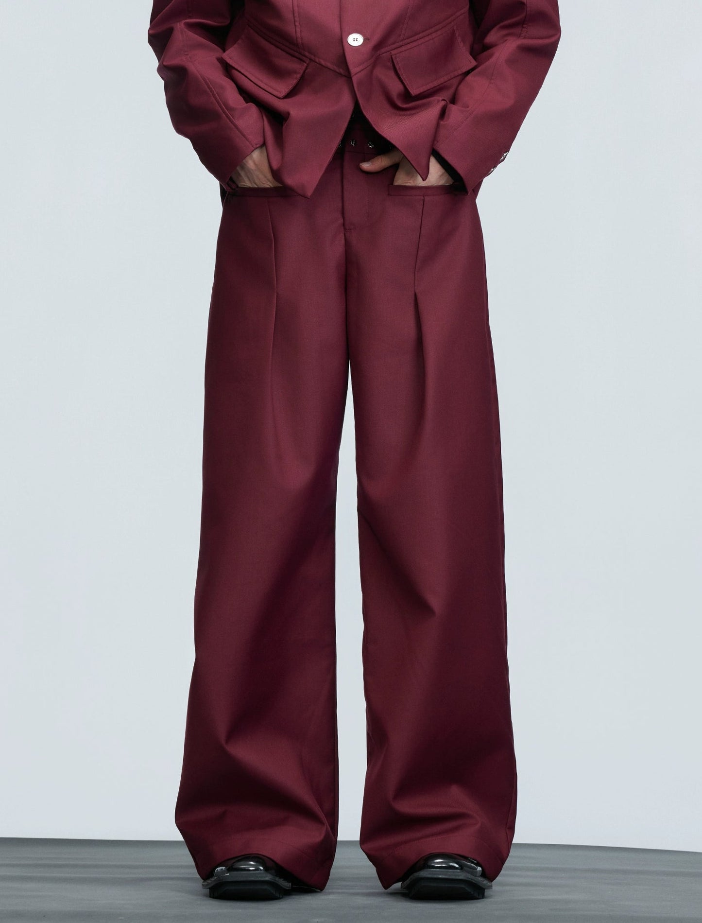 【25s Nov.】Wool Blend Tailored V-neck Suit / Trousers