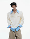 【25s Sep.】Textured Mock Two-piece Shirt Stitching Sweater