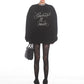 【25s Nov.】Black Beaded Loose-fitting Crew Neck Sweatshirt