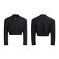 【25s Sep.】Deconstructed Paneled Suede Shoulder Pad Jacket