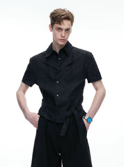 Layered Embroidered Linen Shirt
