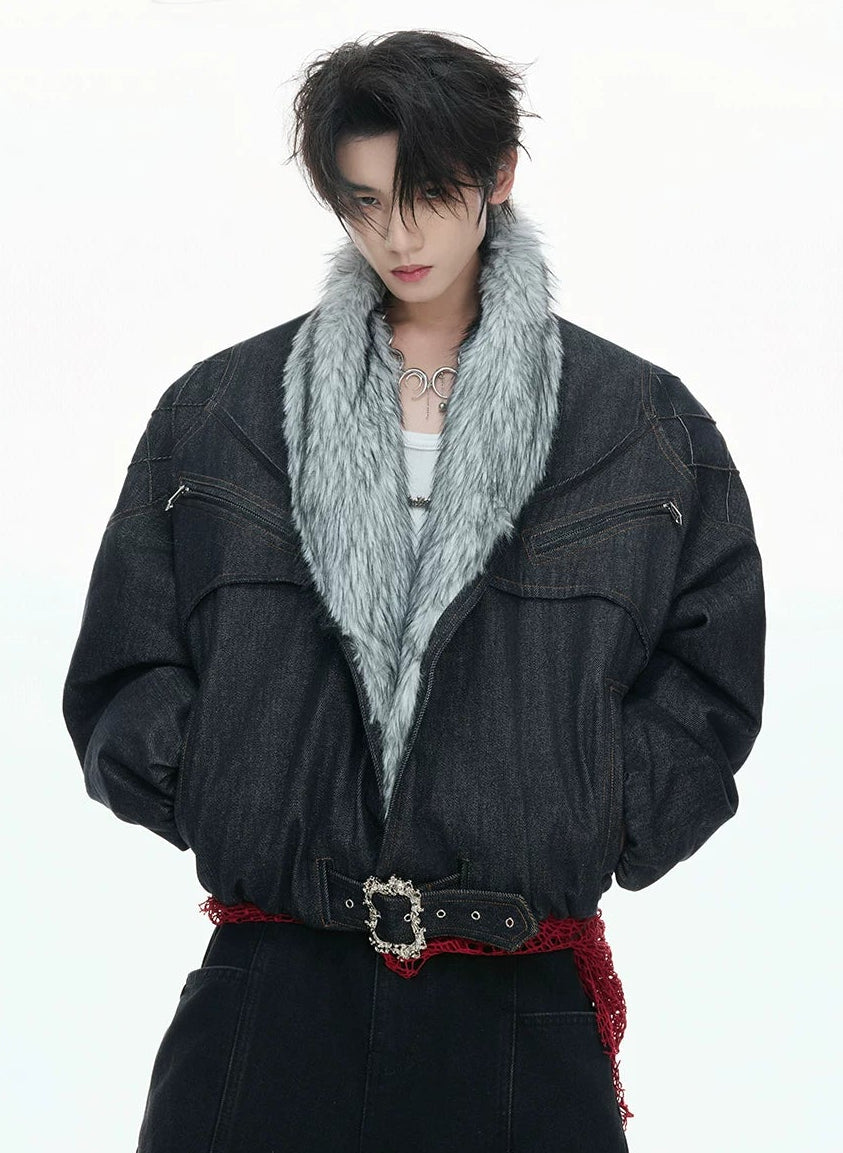 【26s Feb.】Heavyweight Raw Denim Eagle Sherpa-Lined Jacket