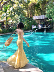 【25s Mar.】French V-Neck Backless Vacation Dress
