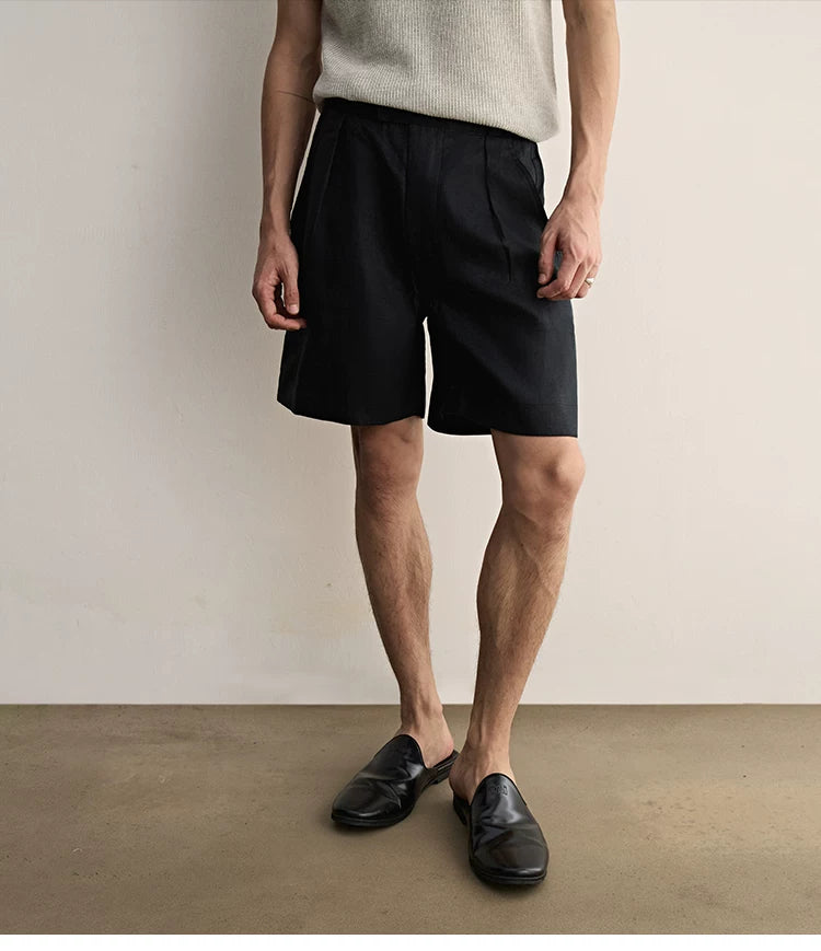 Relaxed Linen Straight Shorts