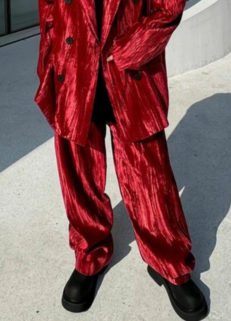 【26s Jan.】Retro Velvet Double-Breasted Suit Set