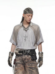 Deconstructed Patchwork Distressed Jersey Tee
