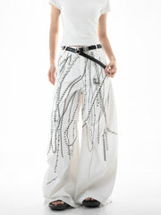 【25s Jul.】Vintage Pearl Printed Craft Pants