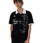 【25s Aug.】Gothic Print Polo Waffle Knit Short Sleeve