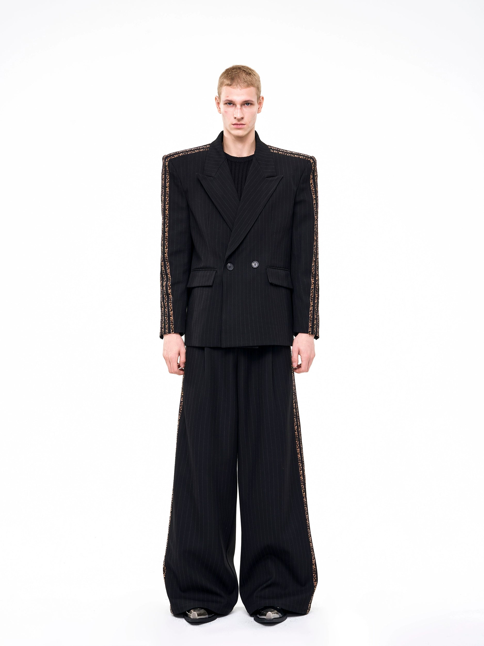 【25s Oct.】Vertical Striped Double-breasted Elegant Suit